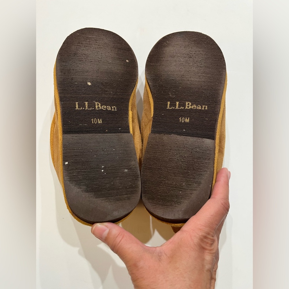 LL. Bean Tan Suede Wicked Good Slippers‎ with Sheepskin Shearling Lining Sz. 10 - Picture 8 of 8